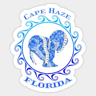 Cape Haze Florida Vacation Tribal Manatees Sticker